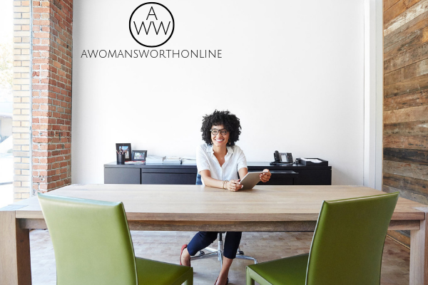 Girl with Blue Glasses in Her Office .png