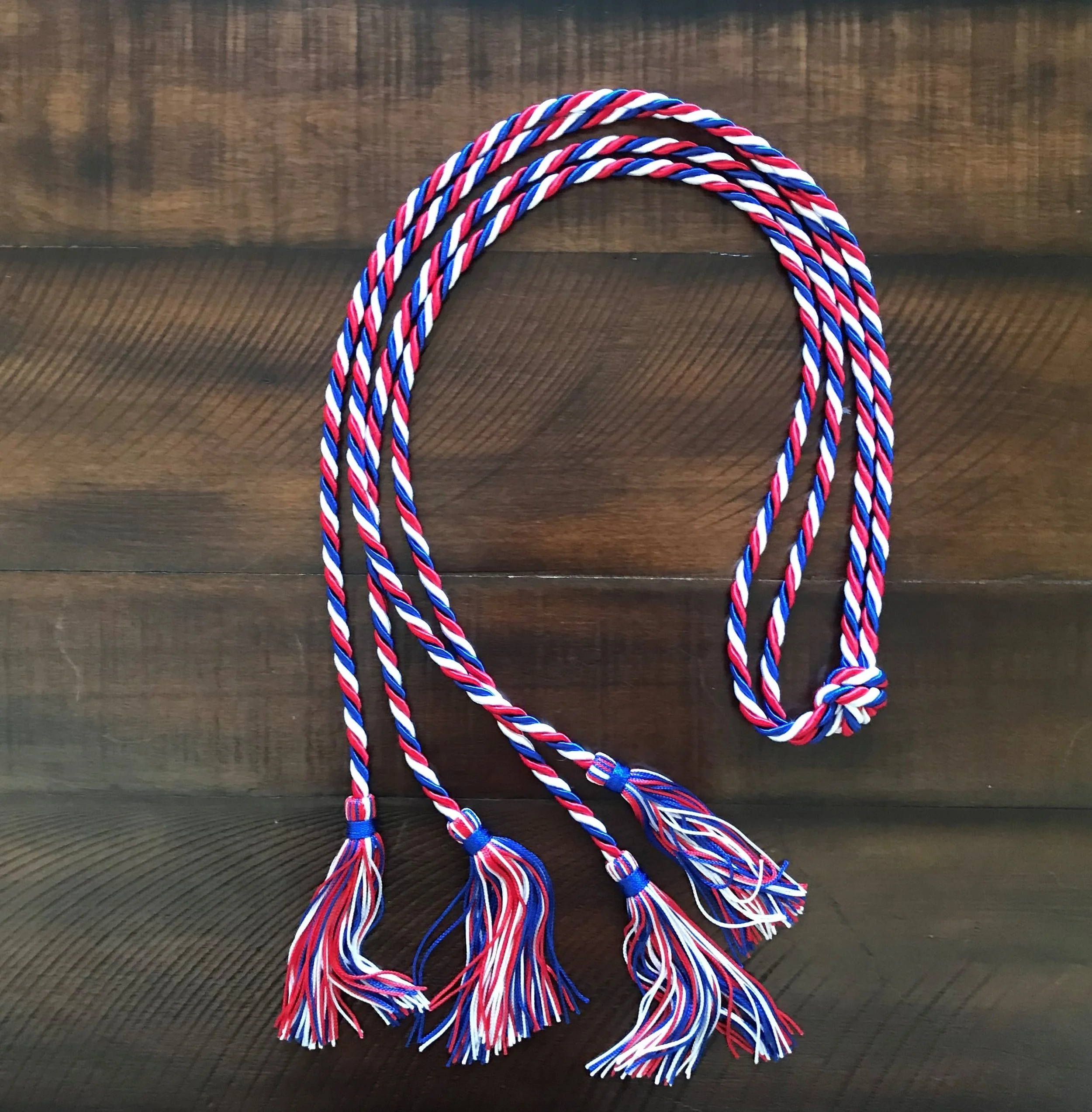 Double Cord / Triple Twisted - Red, Royal Blue & White