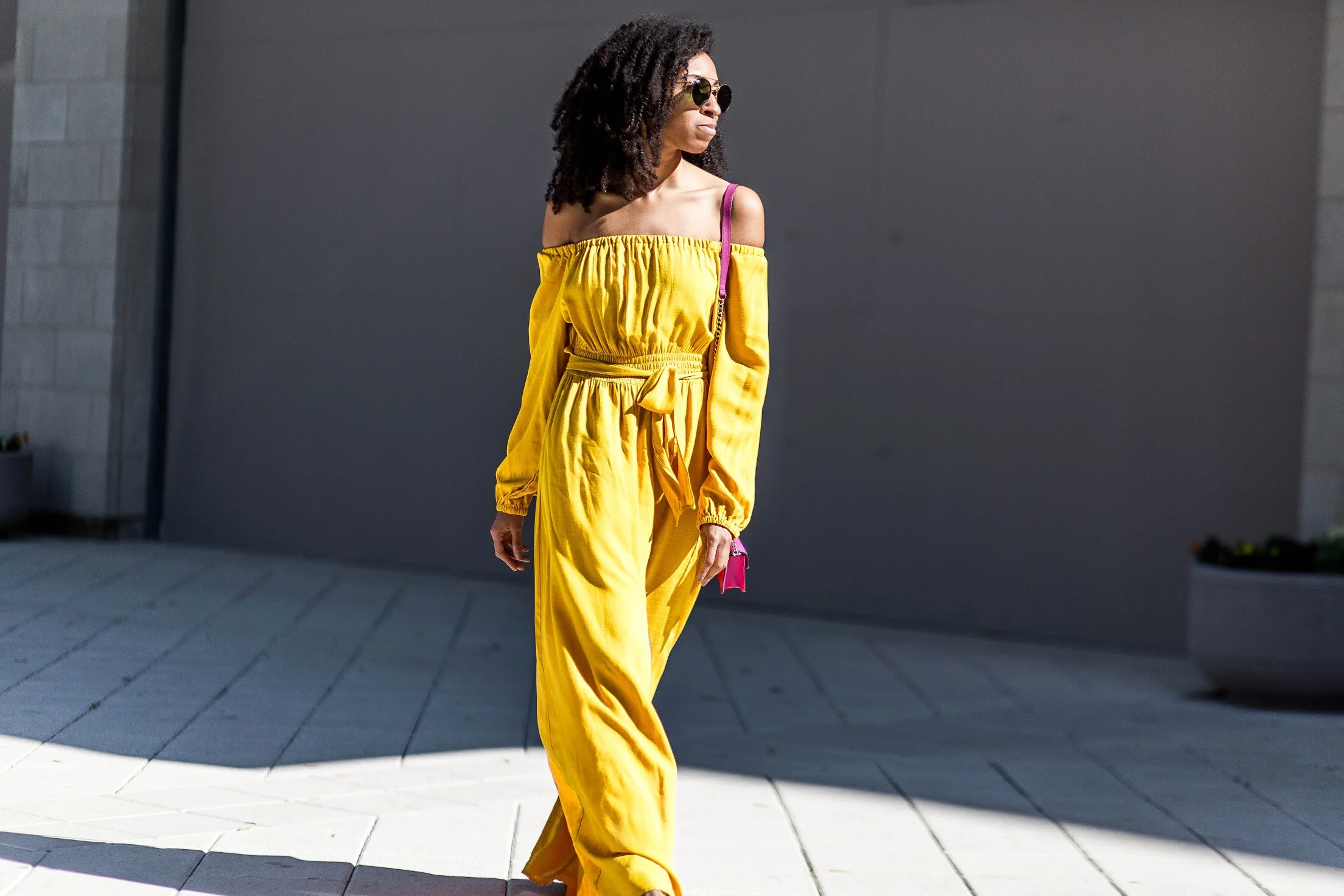 Yellow Off-The-Shoulder Maxi Dress