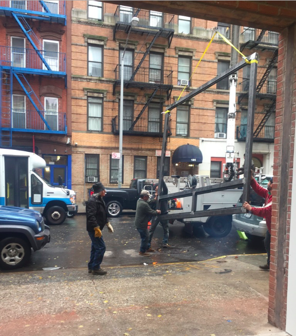 Karma, Facade Install - Process Photo
