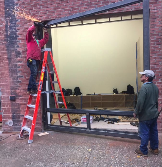 Karma, Facade Install - Process Photo