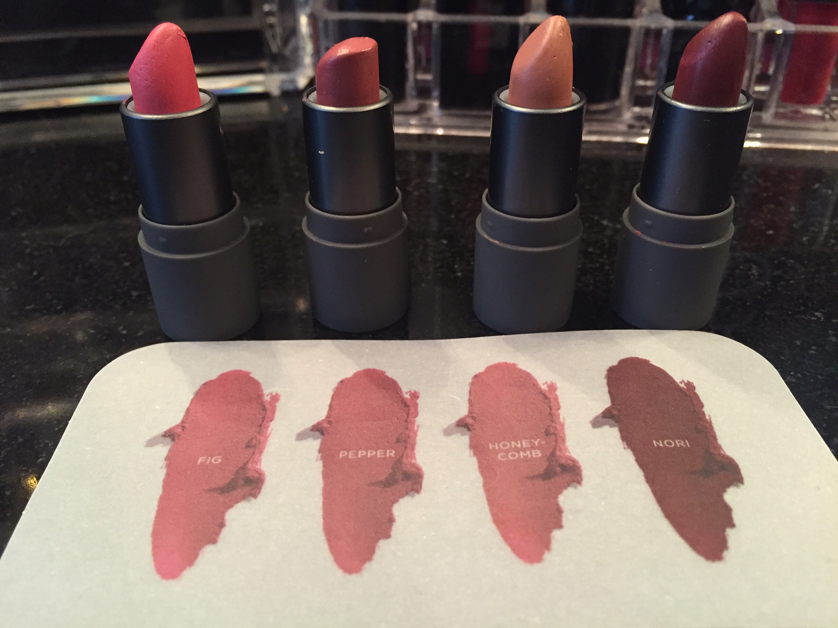 I absolutely love every color in this set. They look beautiful alone but if you wanted to curate your own color you could mix two or all four together. I love how creamy and fresh they feel. They are perfect for every season of the year. If you are in to neutrals, any of these shades would be a great addition to your lipstick collection. As you can see, I have been using the heck out of these for the past month. My all time favorite is Pepper. It is such a beautiful nude/rosey color that would look good on all skin tones.