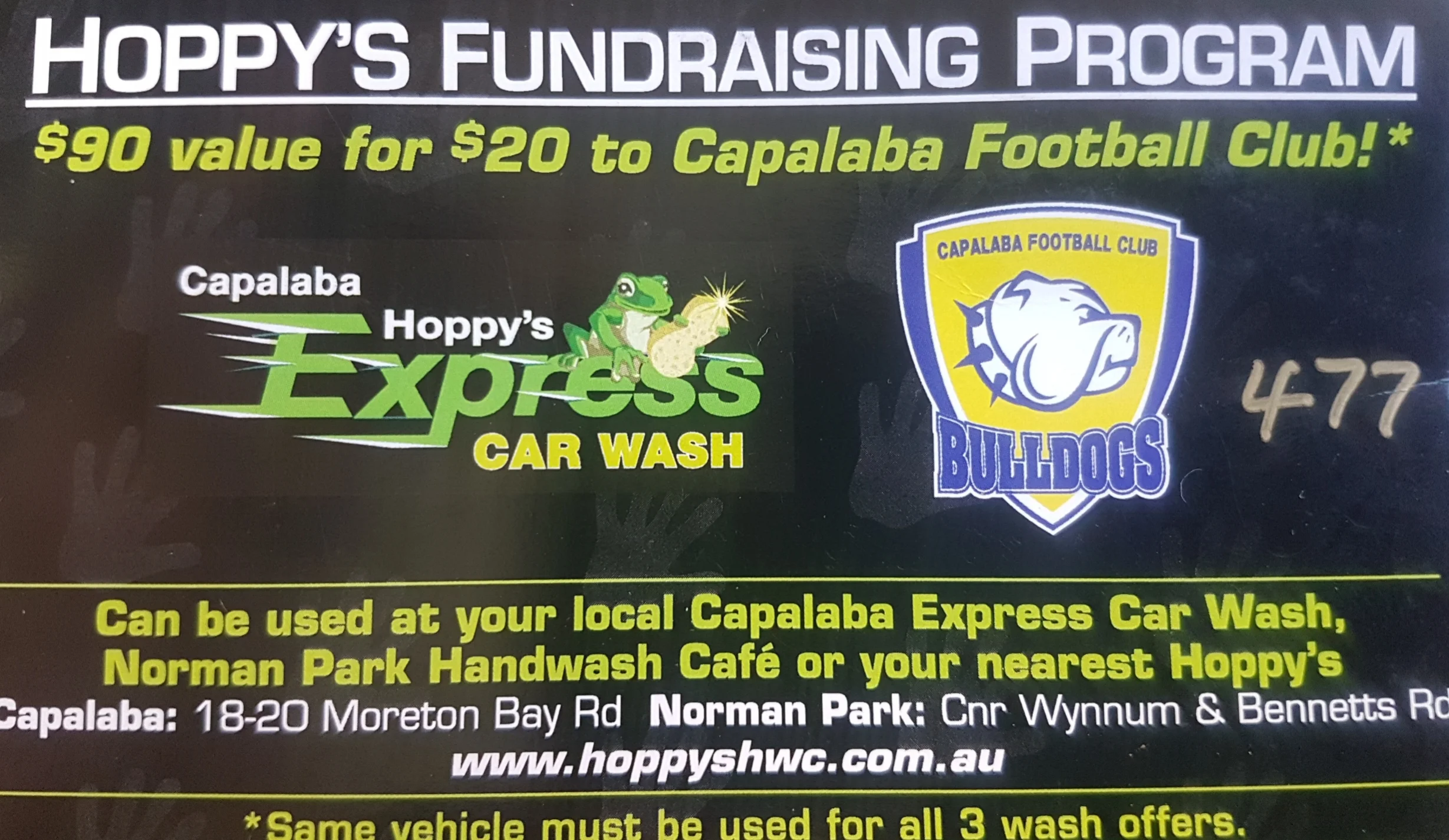 Hoppy's Car Wash Fundraiser....PLEASE RETURN UNSOLD VOUCHERS ASAP!