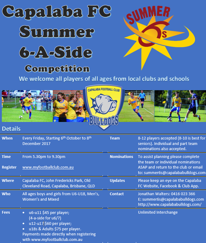 Summer6s Competition at Capalaba FC