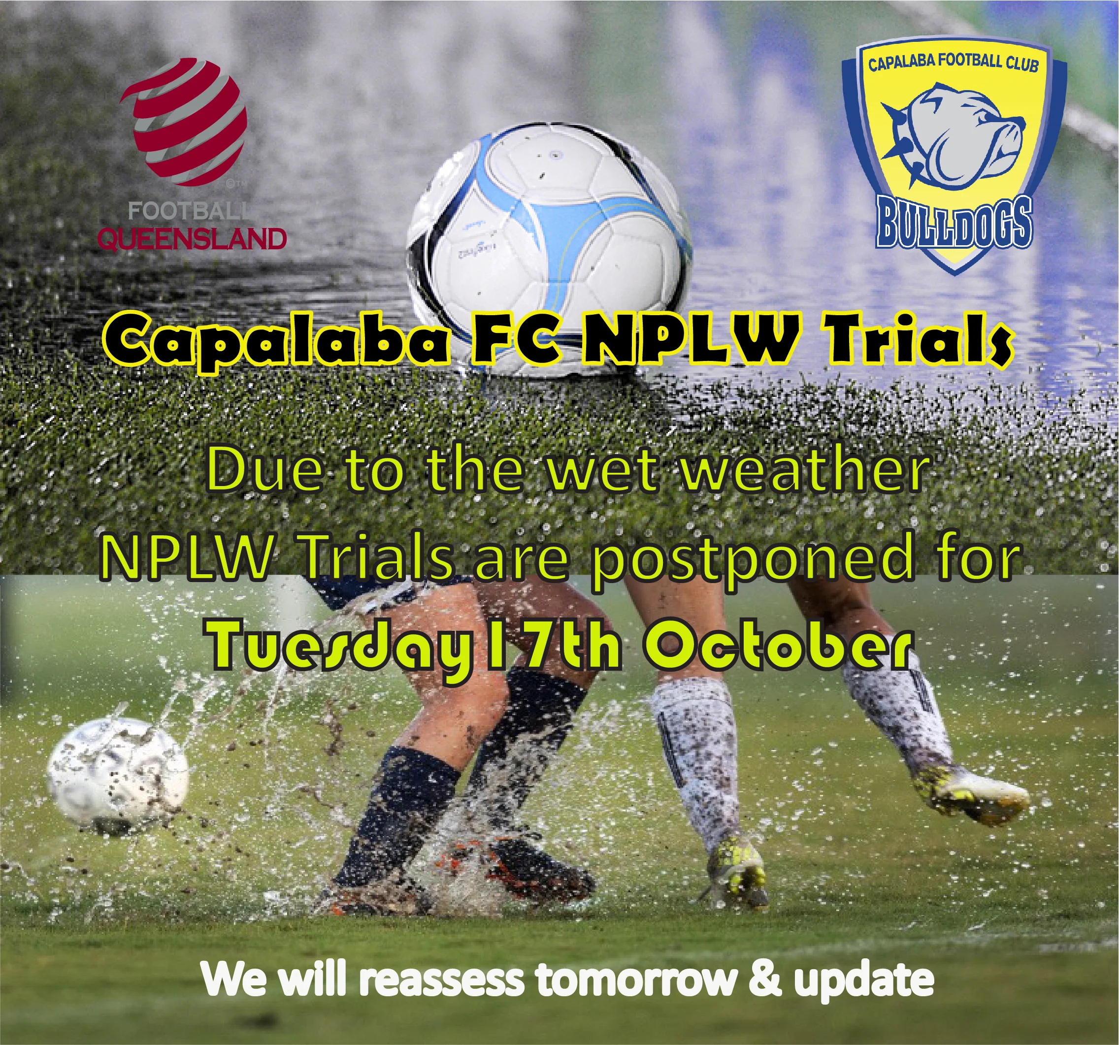 NPLW & FQPL TRIALS UPDATE TUES 17th October - Trials Postponed, we will reassess tomorrow