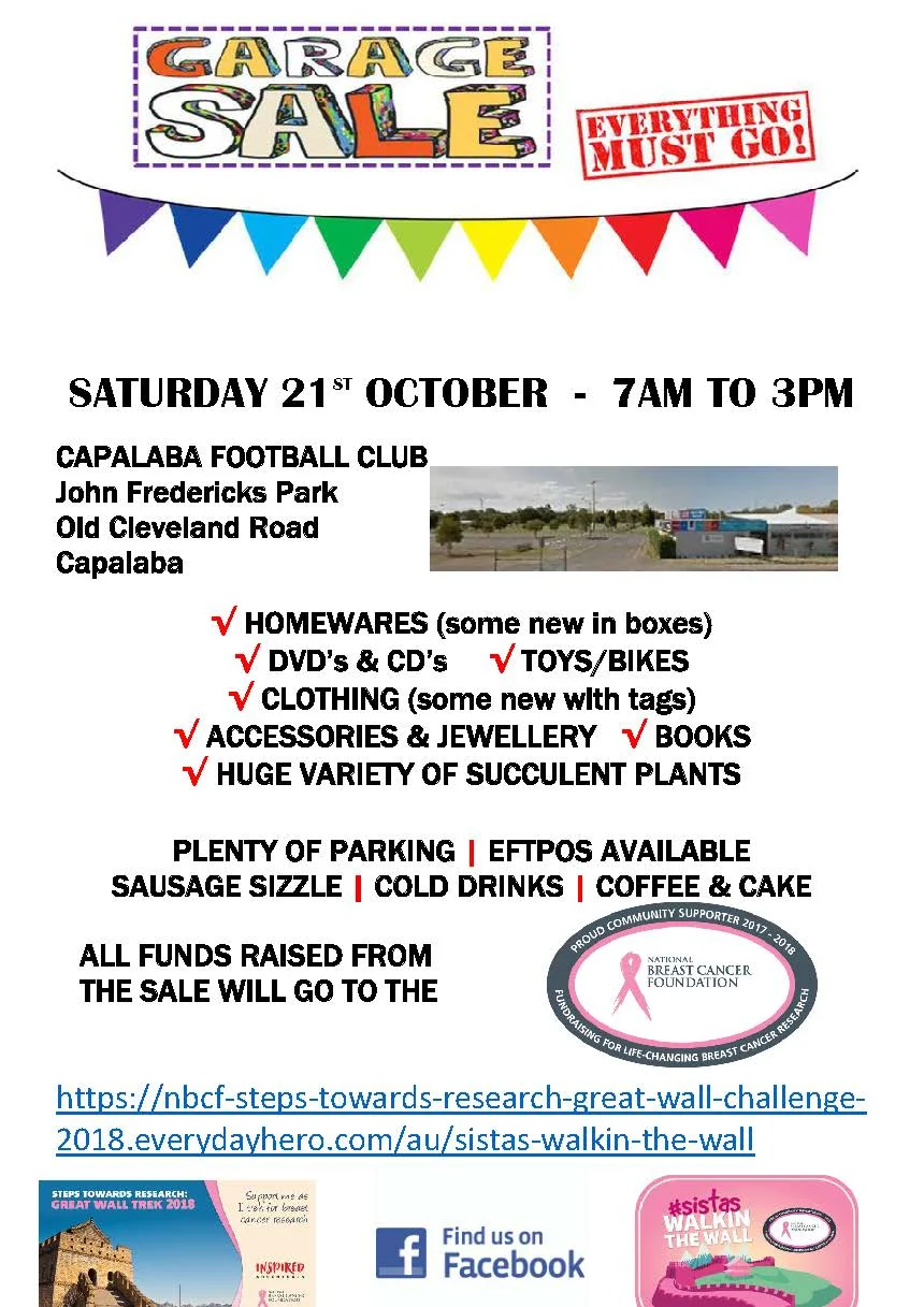 Fundraiser Garage Sale this Saturday... Please support