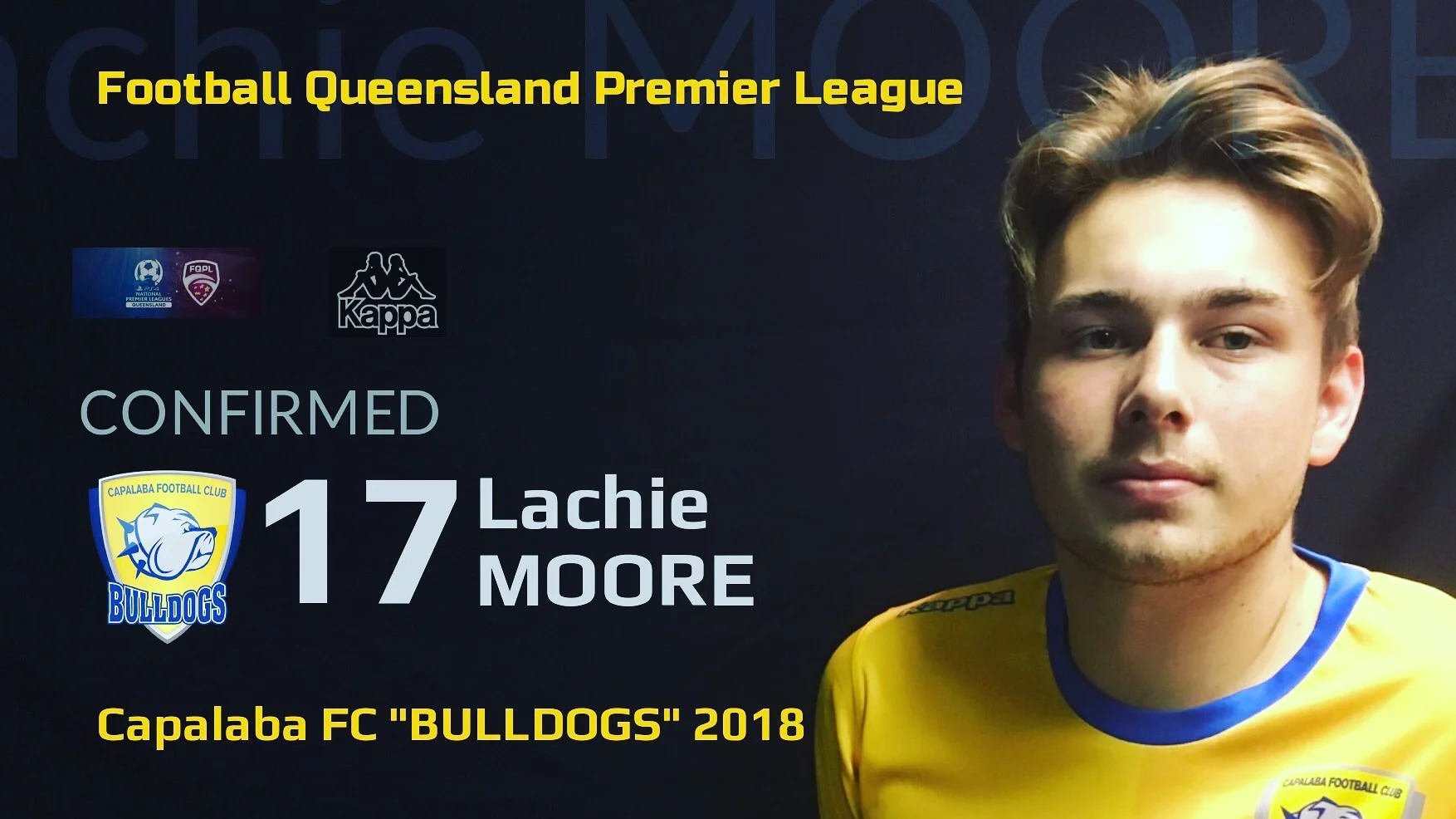 FQPL Player Announcement Lachie Moore