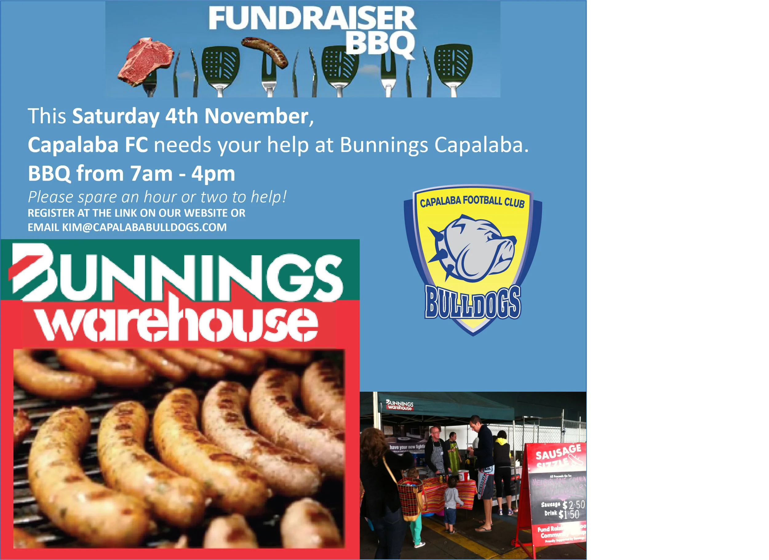 Bunnings BBQ Fundraiser this Saturday, we need your help!