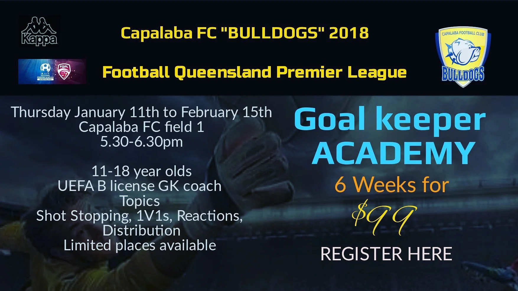 Goal Keeper Academy... Register now!