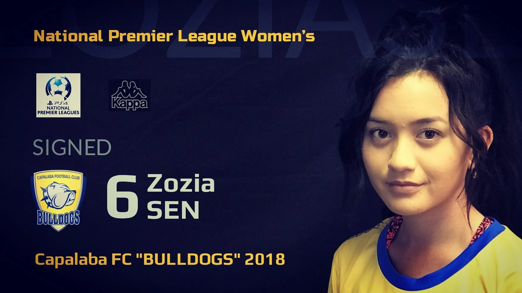 NPLW Player Announcement Zozia Sen