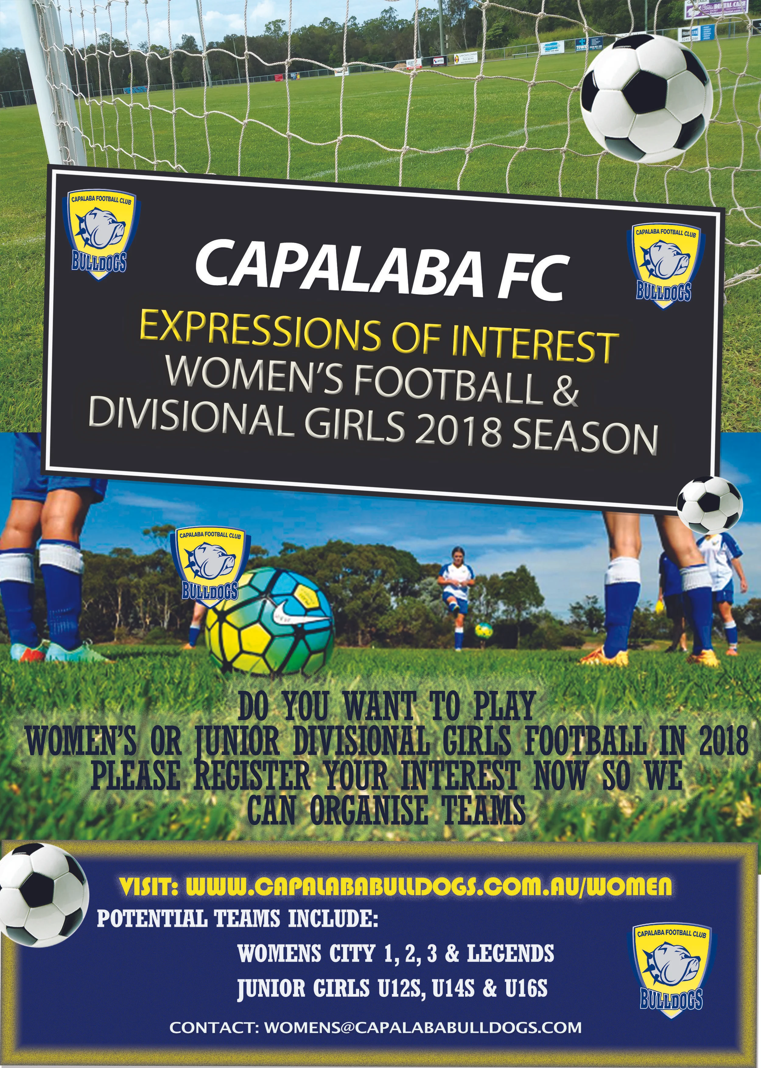 Expressions of Interest 2018 Season...Women's & Jnr Girls