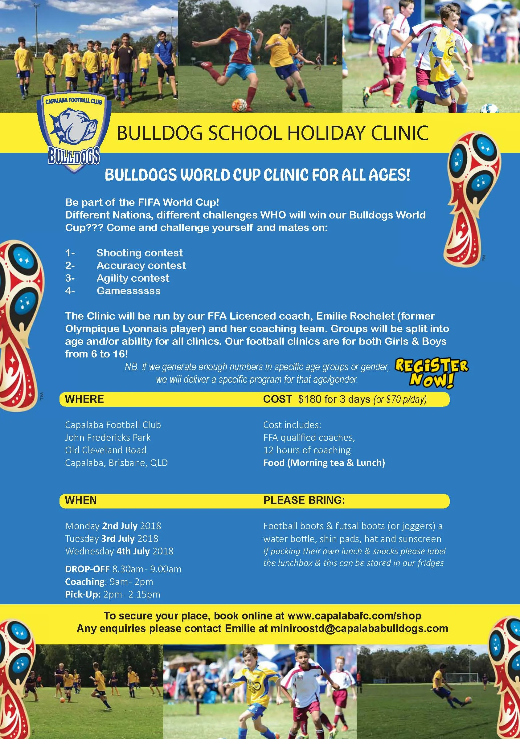 Bulldogs June/July Holiday Clinic - BOOK NOW!