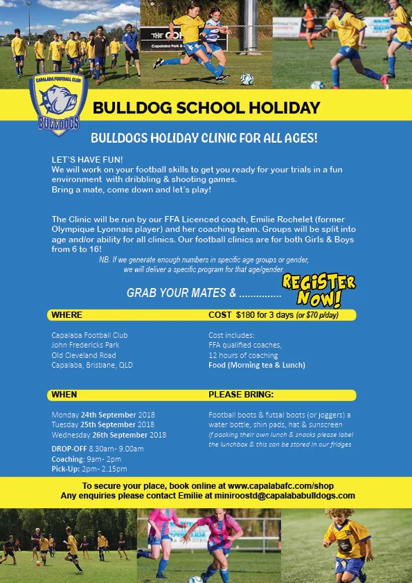 Bulldogs September School Holiday Football Clinics