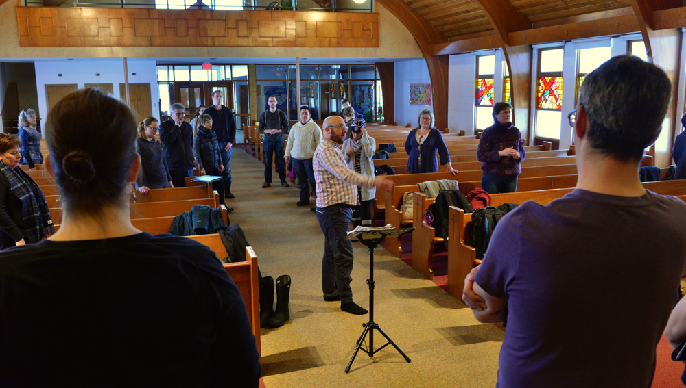 Our first rehearsal at St. Patricks Catholic Church in Yellowknife
