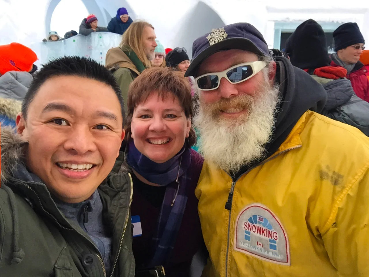 One cannot possibly leave the Snow Castle without a selfie with the indefatigable Snow King,