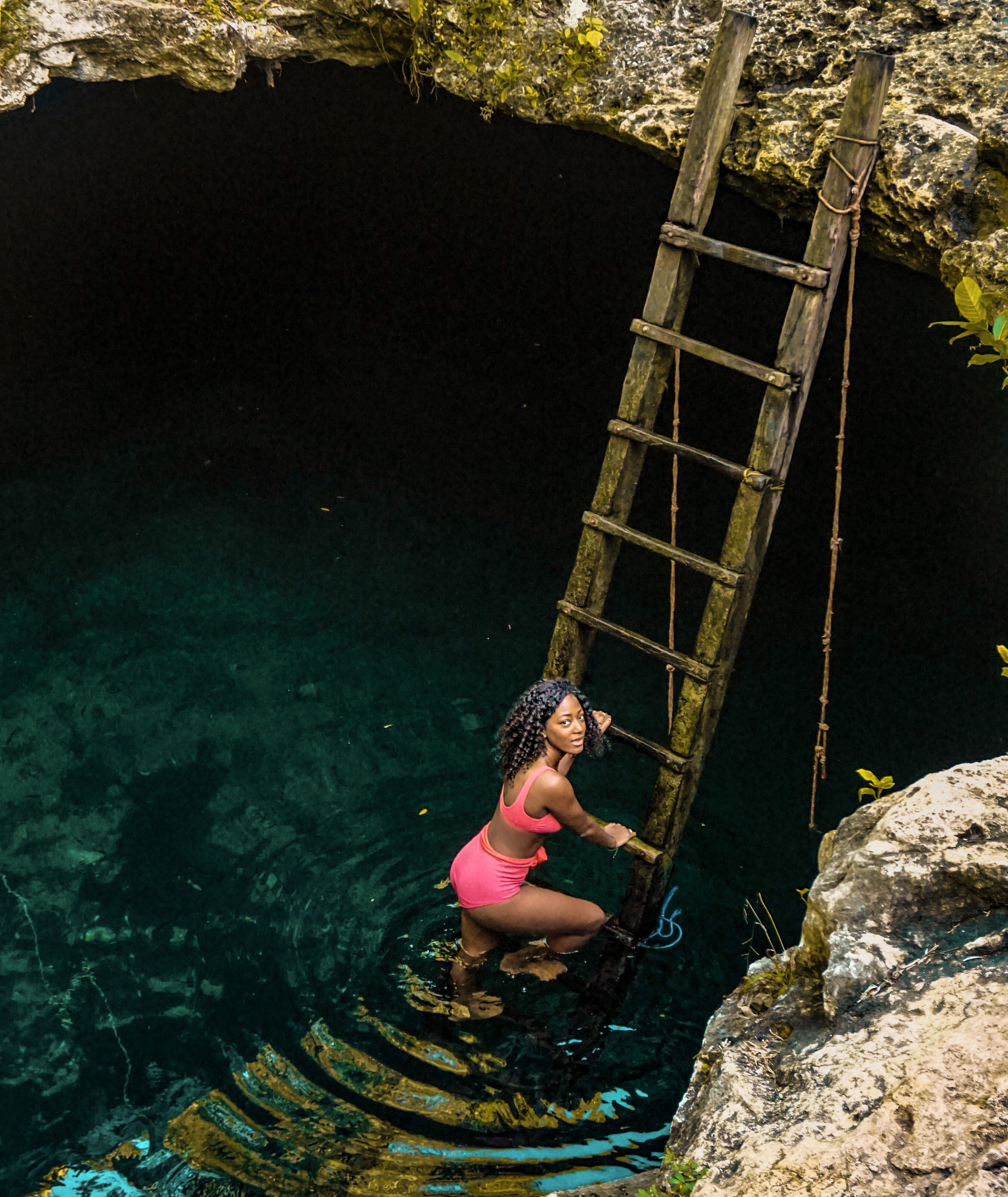 I discovered this low-key cenote in Mexico while scrolling through Instagram one day. This particular photo was taken by travelers who were there to have fun just like me! This photo took less than five minutes, but I stayed in this Cenote for aroun…