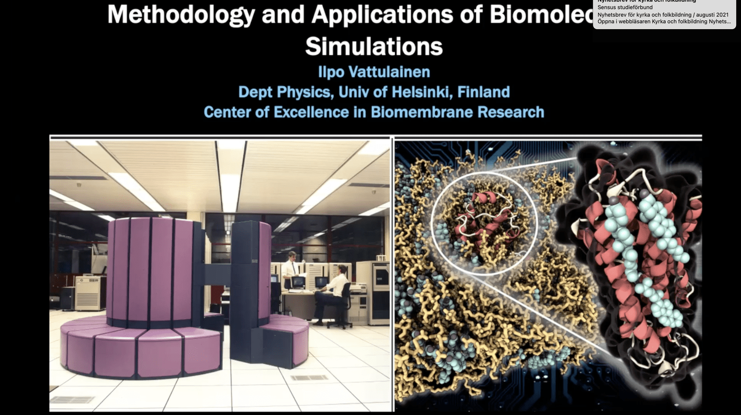 VIDEO - SWEDNESS/LINXS PhD school on Life Science and Biomaterials - Methodology and applications of biomolecular simulations with Ilpo Vattulainen