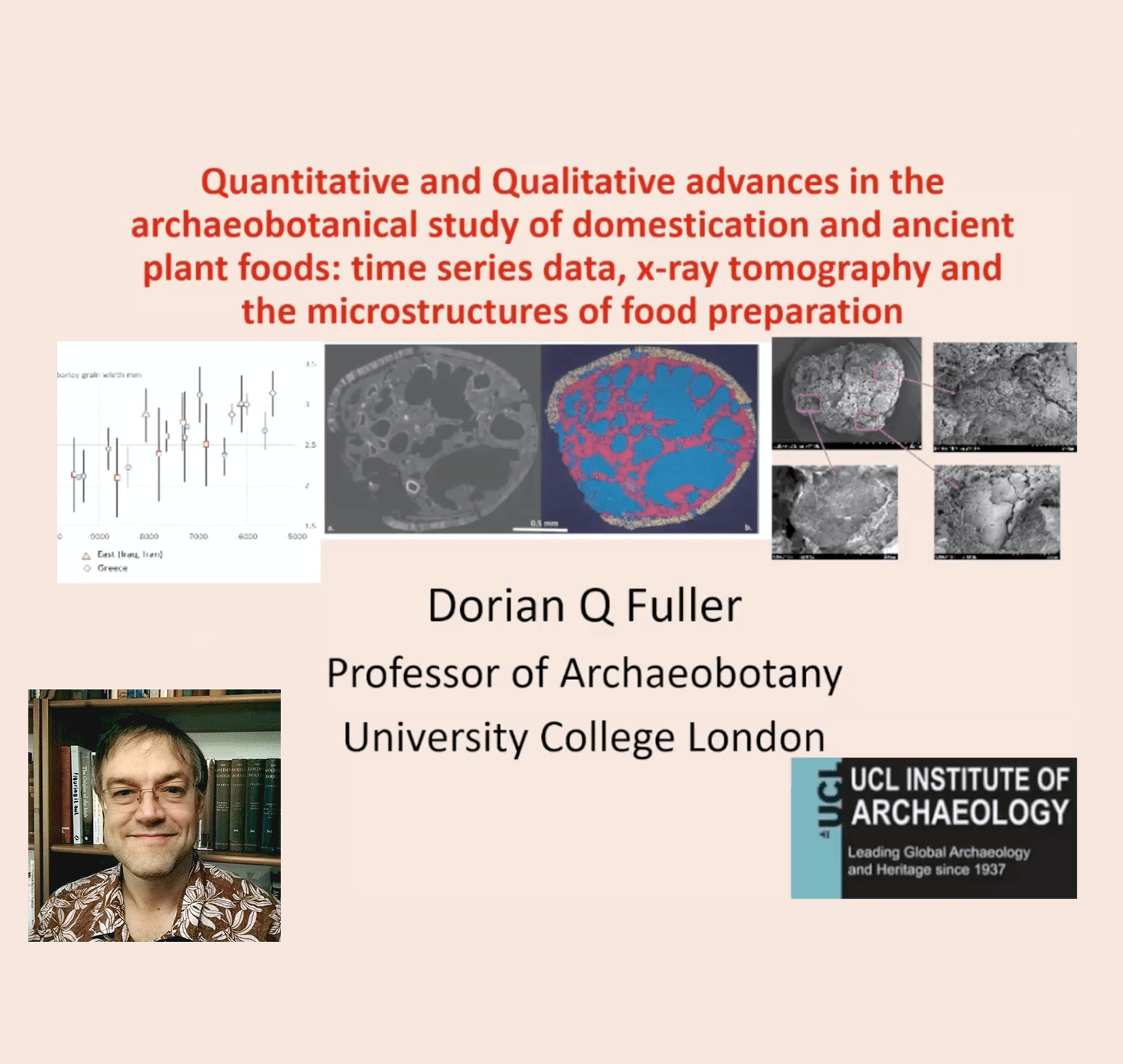 VIDEO - Guest seminar – Frontiers of Archaeobotany with Dorian Fuller (UCL) –  Heritage Science Theme 2023