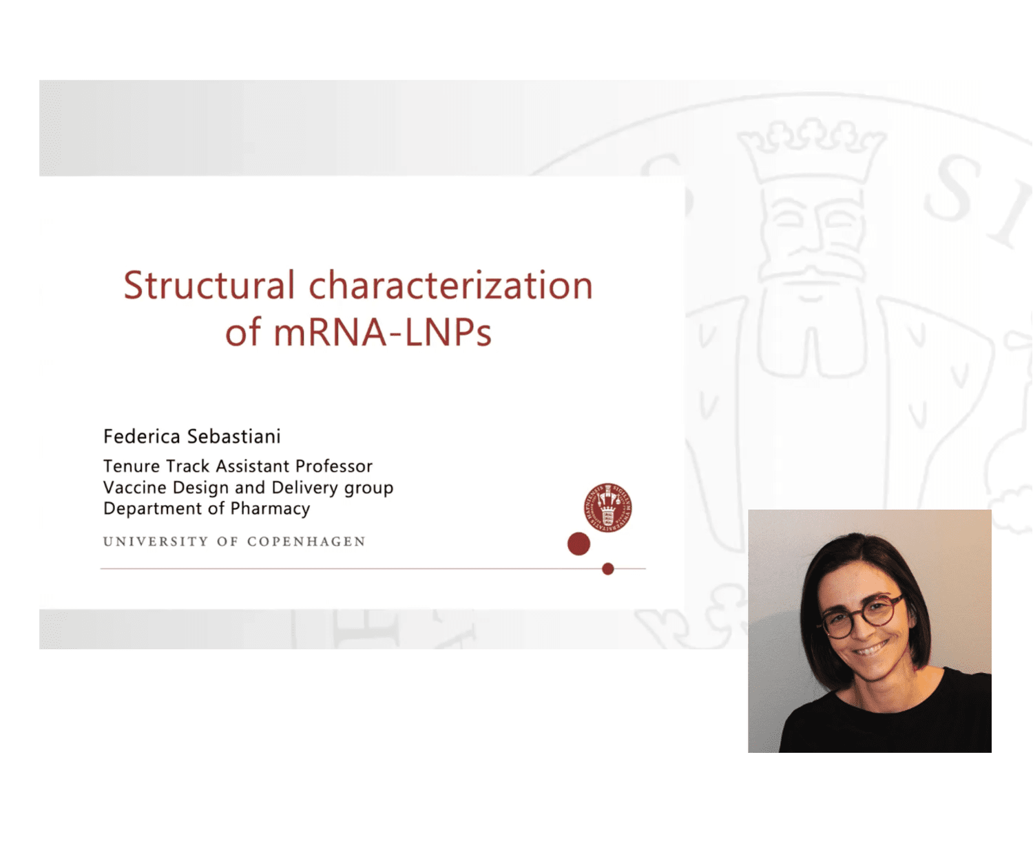 VIDEO - Structural characterization of mRNA-LNPs with Federica Sebastiani – IPDD Theme 2023