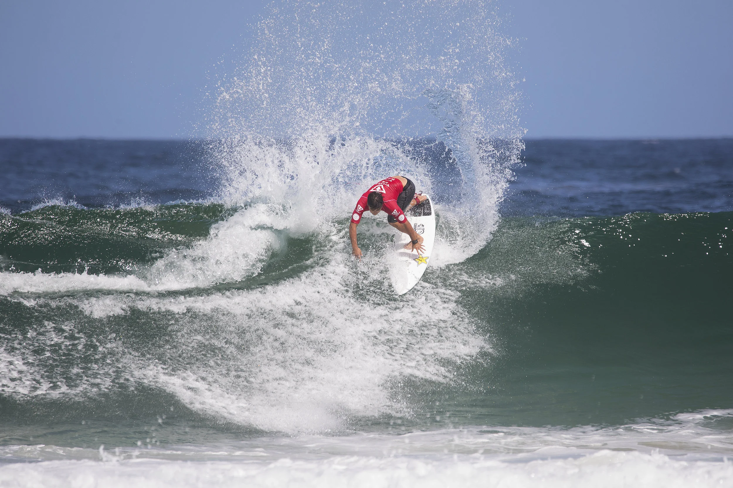 Keanu Asing hits the lip during the men’s contest at Boomerang.