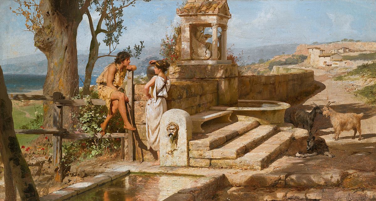 ....Have a chat in Latin by the old well!..Serito sermonem Latine ad puteum! ....