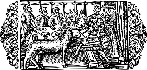 Imago alcis cerevesiam potantis in opere de septentrionibus gentibus.