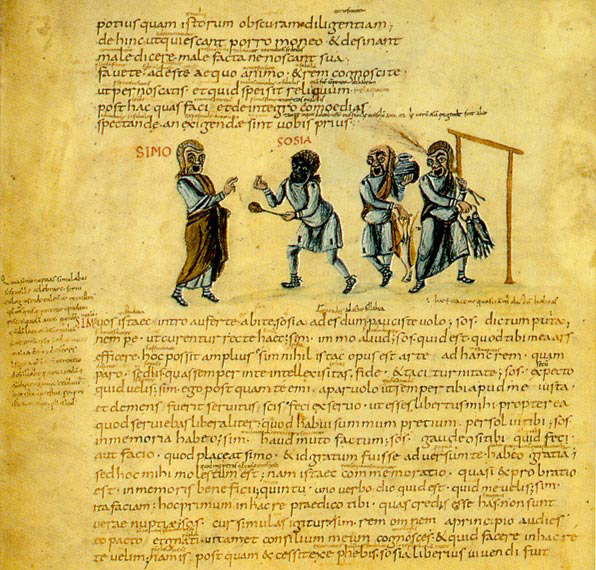 Andria, manuscript c:a 825 A.D. Learn to speak latin, latinitium.com