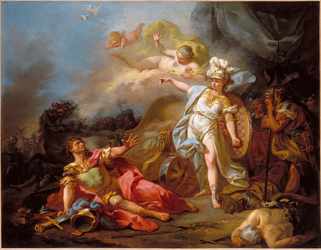 The Combat of Mars and Minerva by Jacques-Louis David ca 1771.
