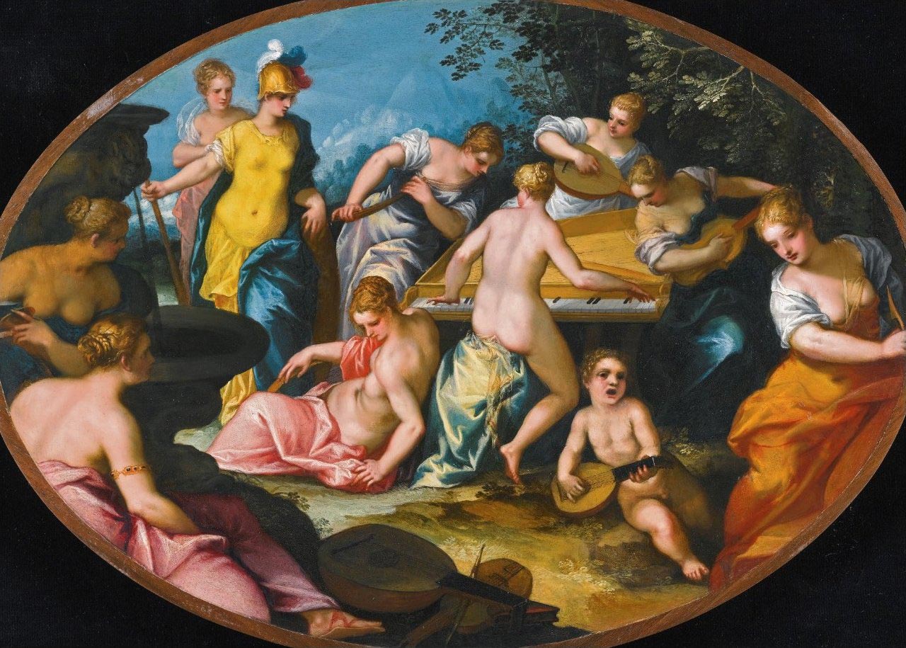 Minerva and the Nine Muses by Hans Rottenhammer, 1606.