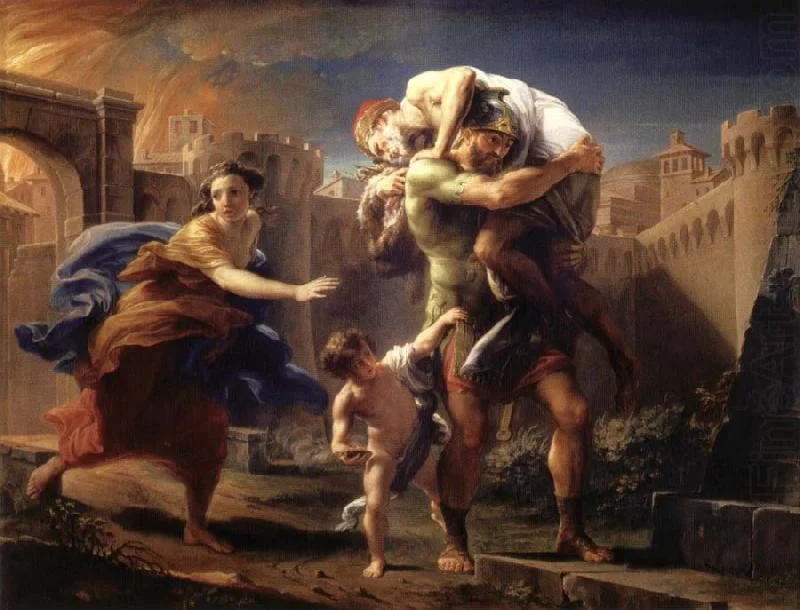 “Aeneas fleeing from Troy” by Pompeo Batoni