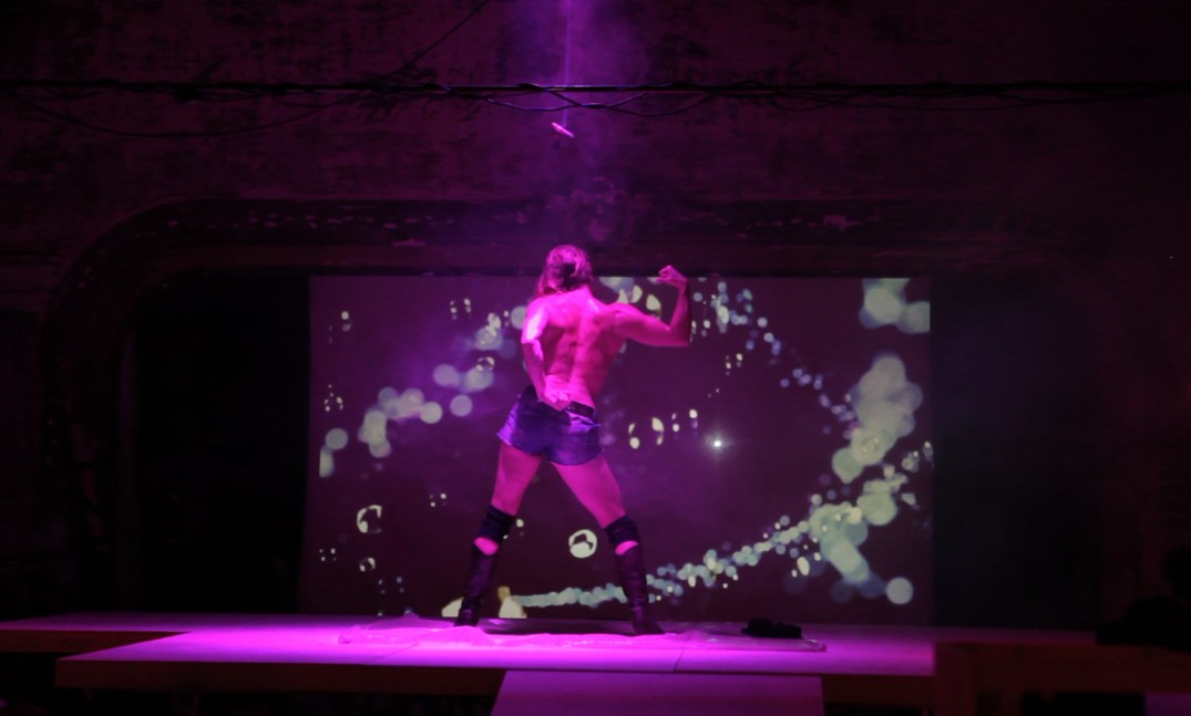 DANCE Macho dancing (specialty dance of Philippines male dancers) performance of 10 minutes for the first edition of the Brulesk artistic event in Nadine in 2014.