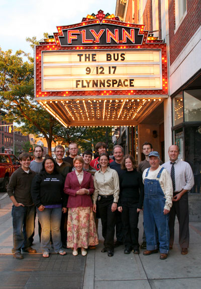 The first cast and crew of "The Bus" at FlynnSpace in Burlington, VT