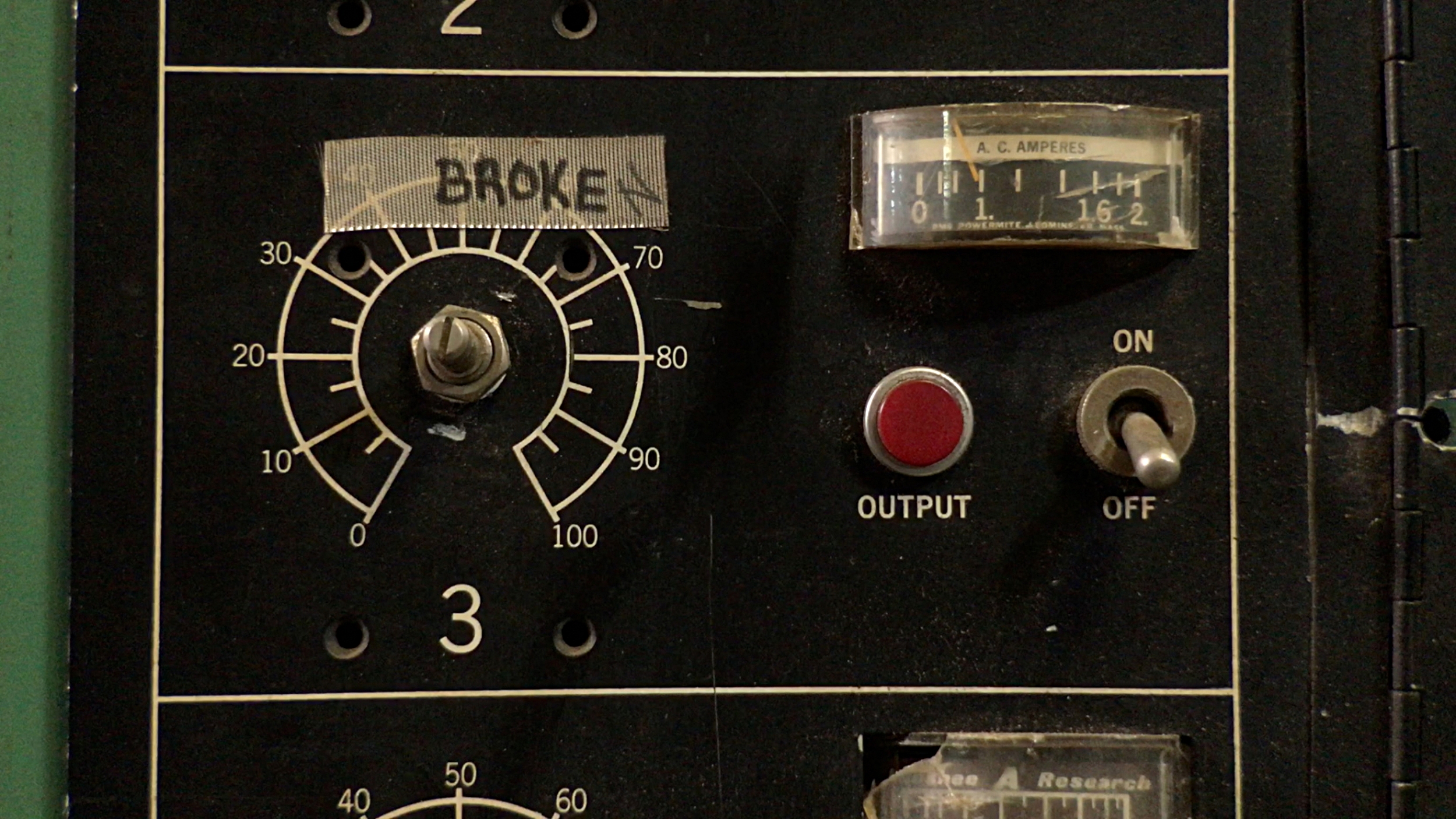 Detail of an injection molding machine at Valley Industrial Plastics in Virginia.