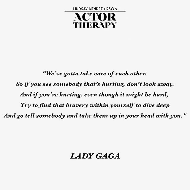 #MotivationMonday brought to you by Lady Gaga. We&rsquo;re in the midst of audition season, and this can be a very difficult time. Be there for reach other and hold each other up! We&rsquo;re all already winners.