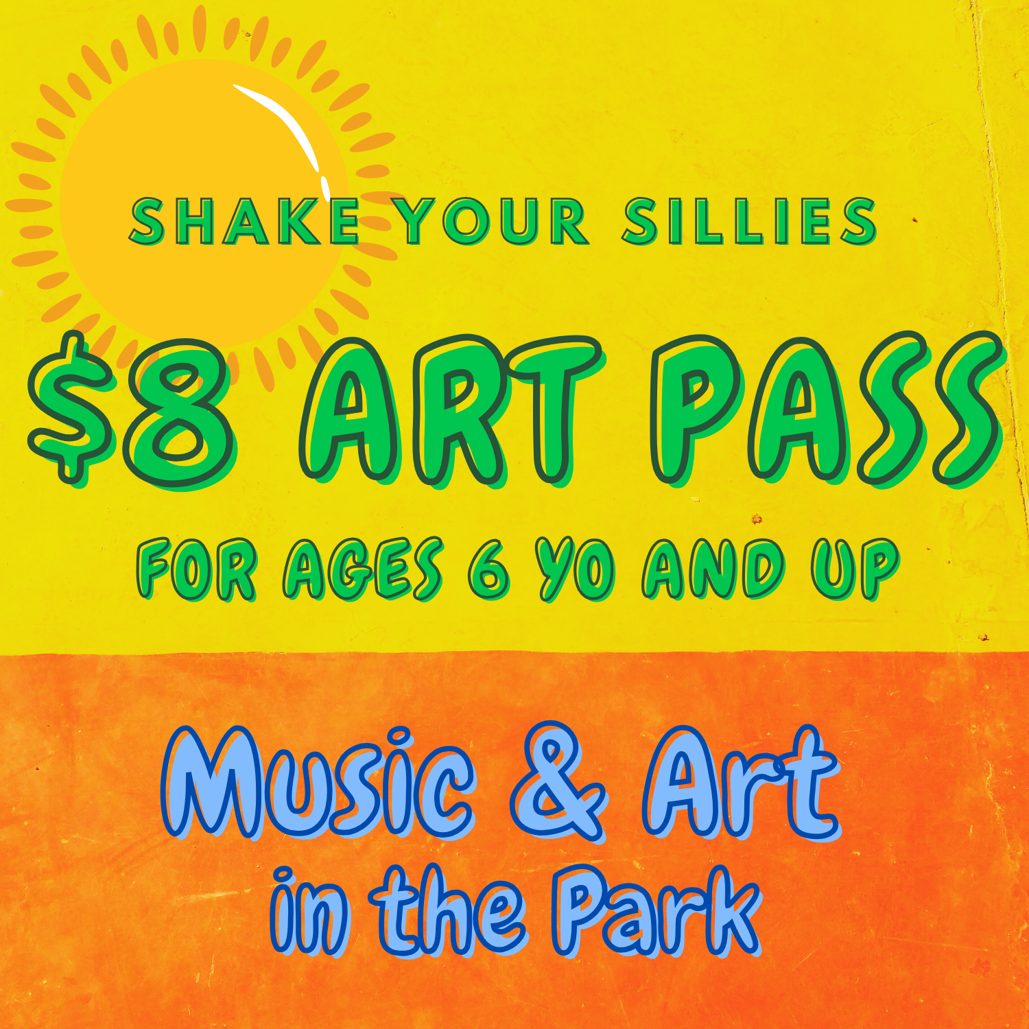 Art pass for siblings ages 6 yo and up - Music & Art in the Park