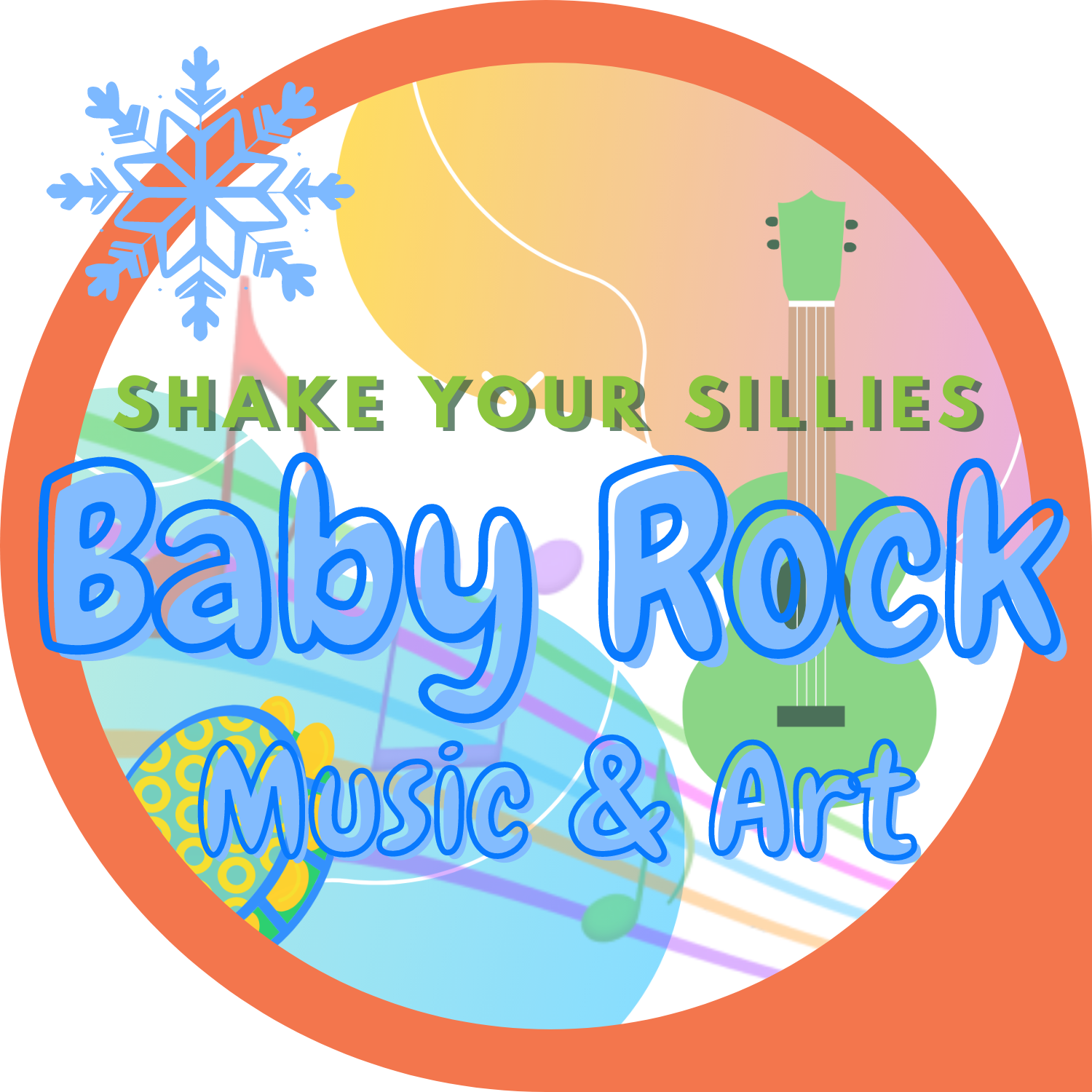 Shake Your Sillies baby rock logo with snowflake