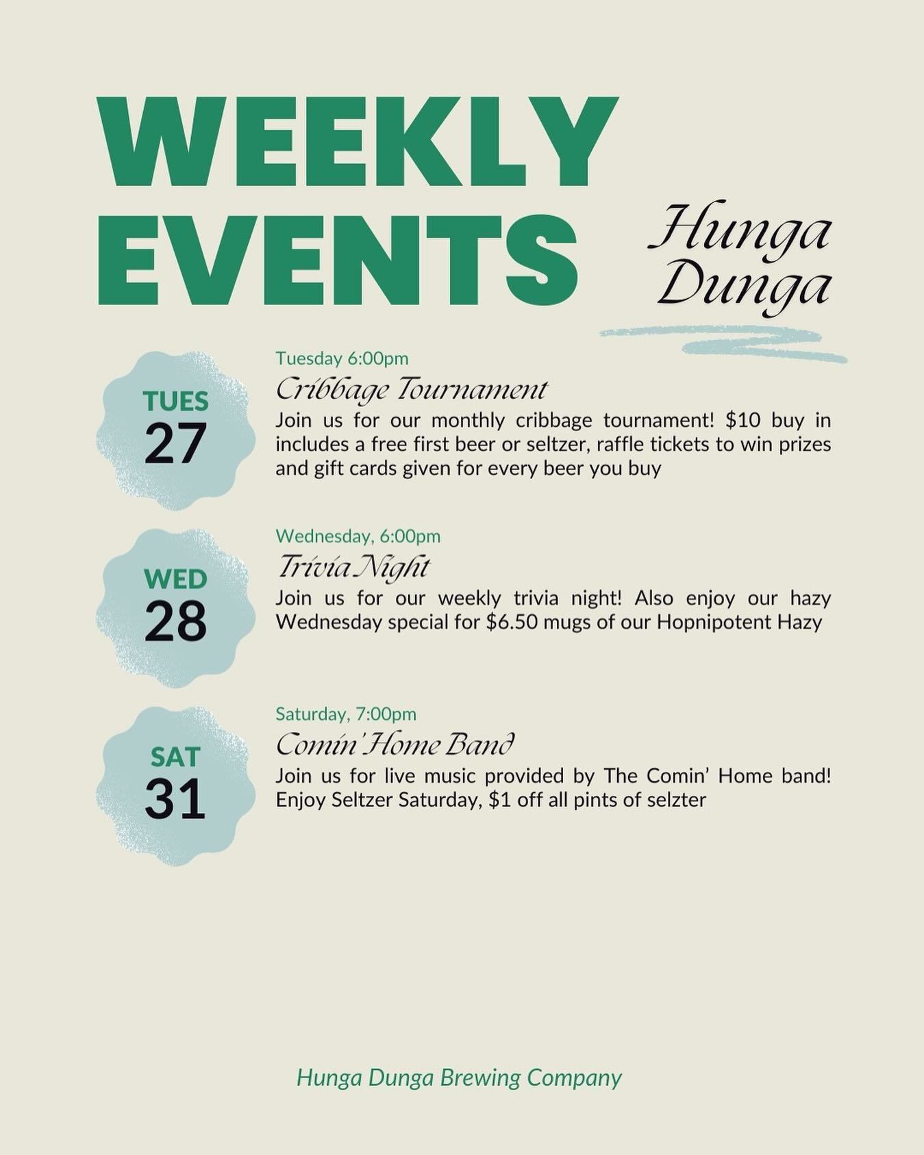 This week at a glance!