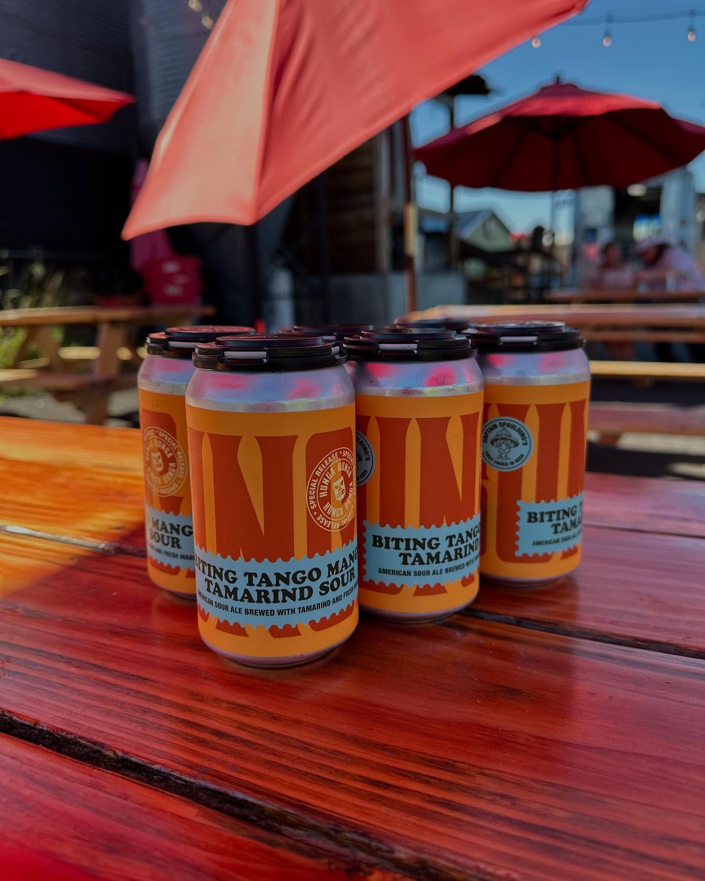 EXCITING ANNOUNCEMENT!! We have cans of our delicious summer sour, biting tango mango tamarind sour ready to take home🧡🥭🍺