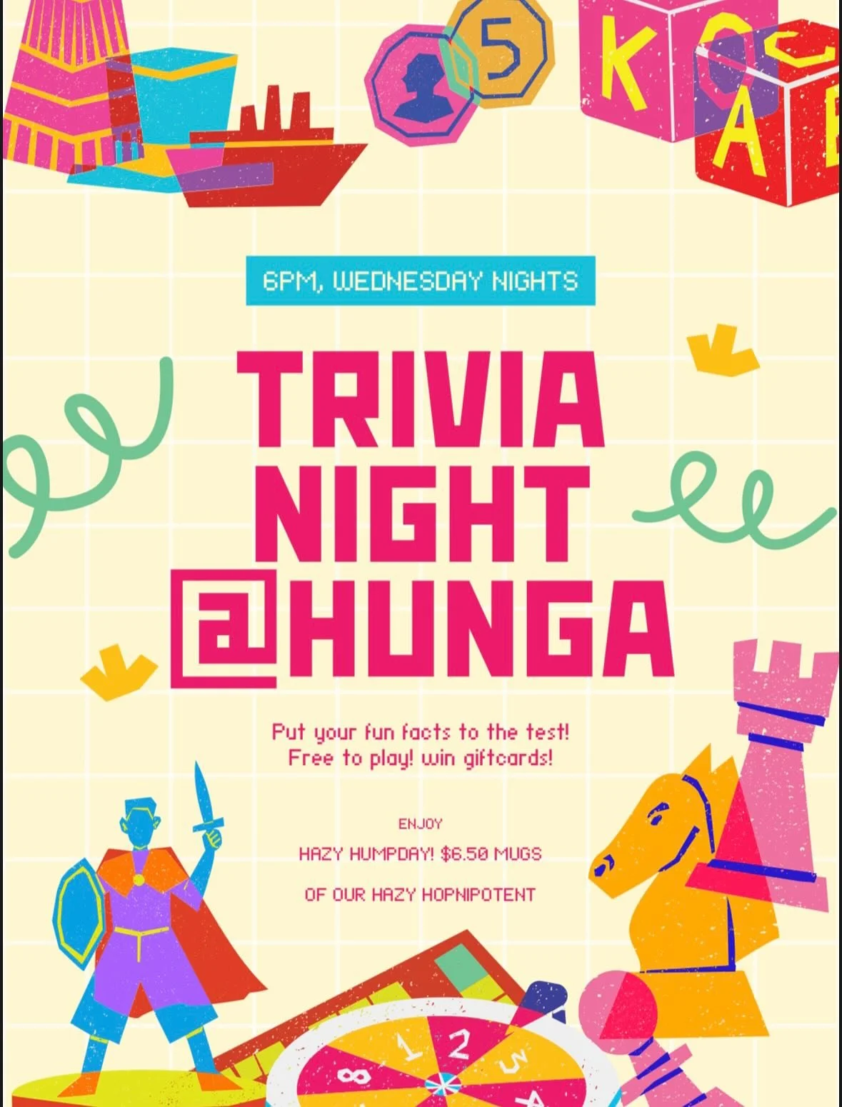 Make the most of patio season at hunga! The rest of August is looking real good for game nights, live music and fun in the sun✨🍻🎸🎲🃏🌞