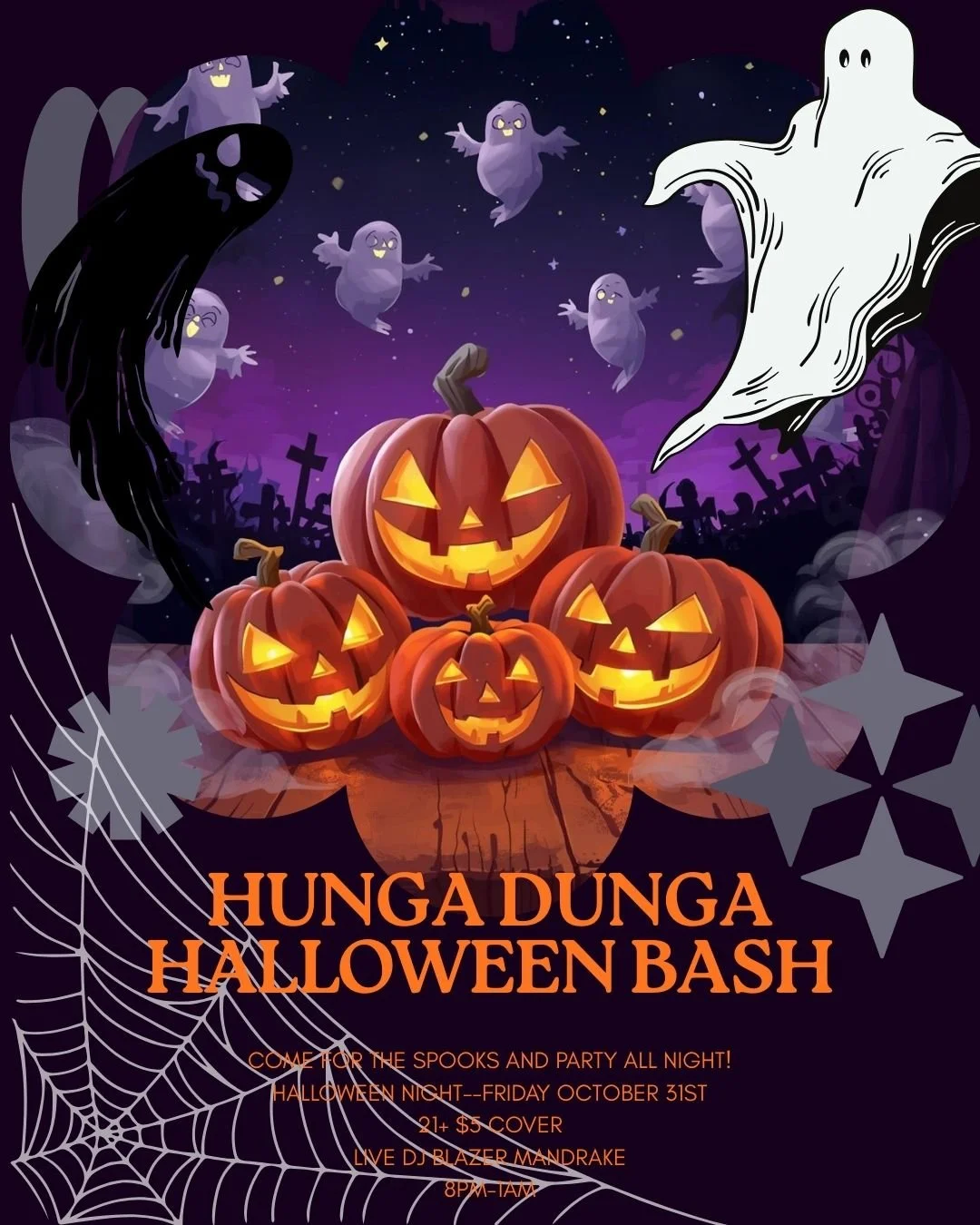 Don't forget to mark your calendars! Hungaween is at the end of the month, Friday the 31st! Dress in your best costume as there will be a costume contest held by Dj Mandrake and tunes being spun all night long! $5 cover fee 21+ 👻🍂🎃