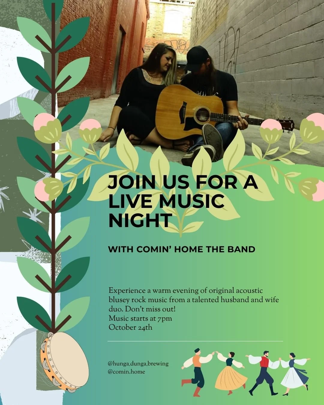 This weekend at Hunga Dunga!
The fantastic husband and wife duo are back, Comin' Home the Band @comin.home is performing live at 7pm on Friday! No covers
Saturday night let yourself be swooned by the sultry sounds of the Joel Stevens Jazz Trio @joels