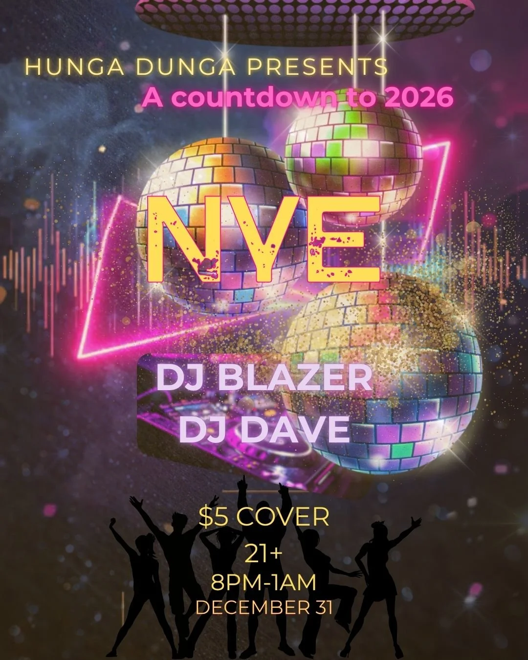 Hunga Dunga Brewing will be starting off 2026 with a BLAST during our annual NYE party! Resident DJ Blazer Mandrake is back with Dj Dave to mix the night away into the new year! Cheers to everyone who's feed this post graces, we've made it through an