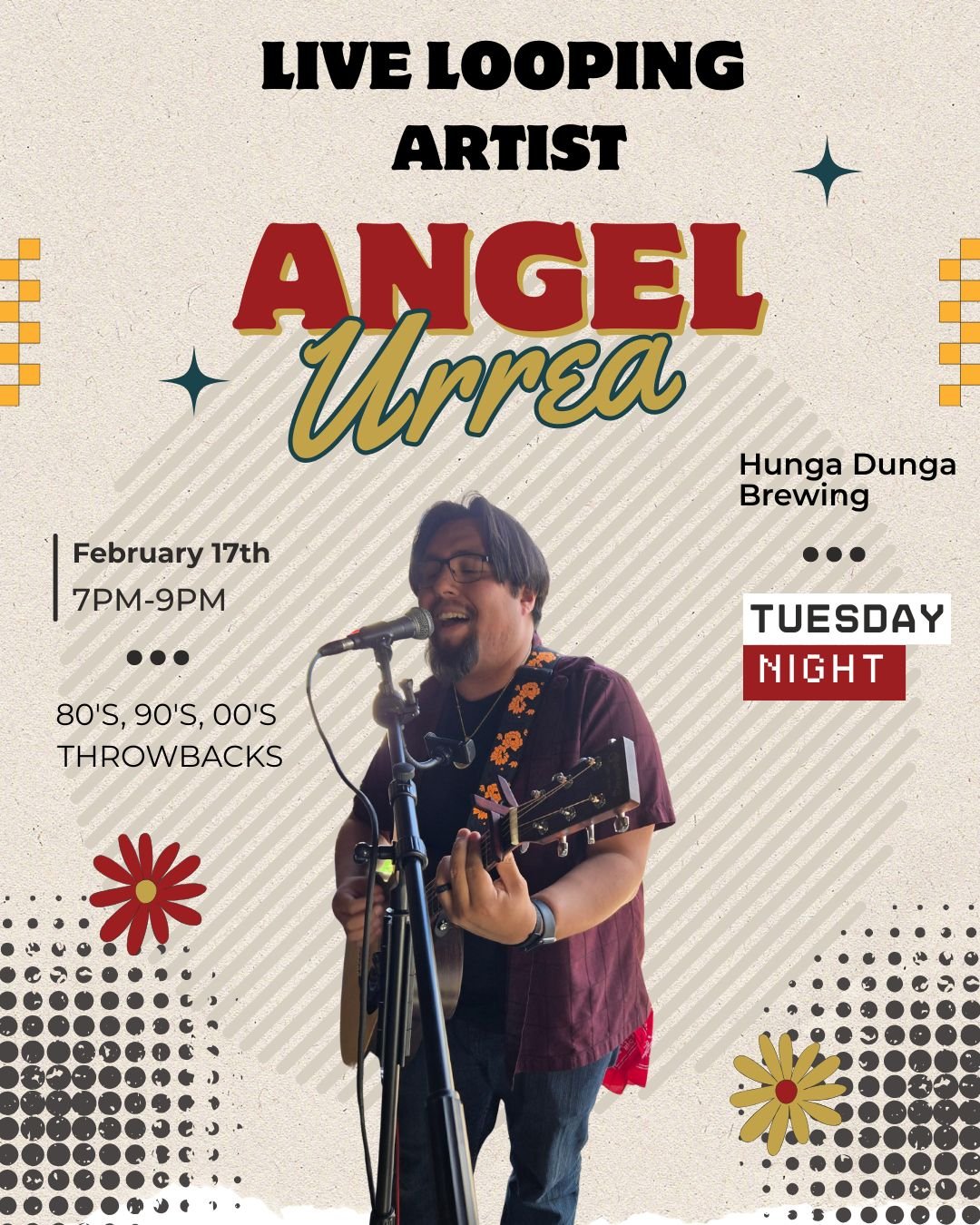 Another jam packed week for Hunga!
Tuesday- Live looping artist Angel Urrea is performing starting at 7pm, no cover
Wednesday- Trivia night at 6pm!
Thursday- Bingo night at the 1912 center!! This month's non profit is Rendezvous in the park
Friday- Y