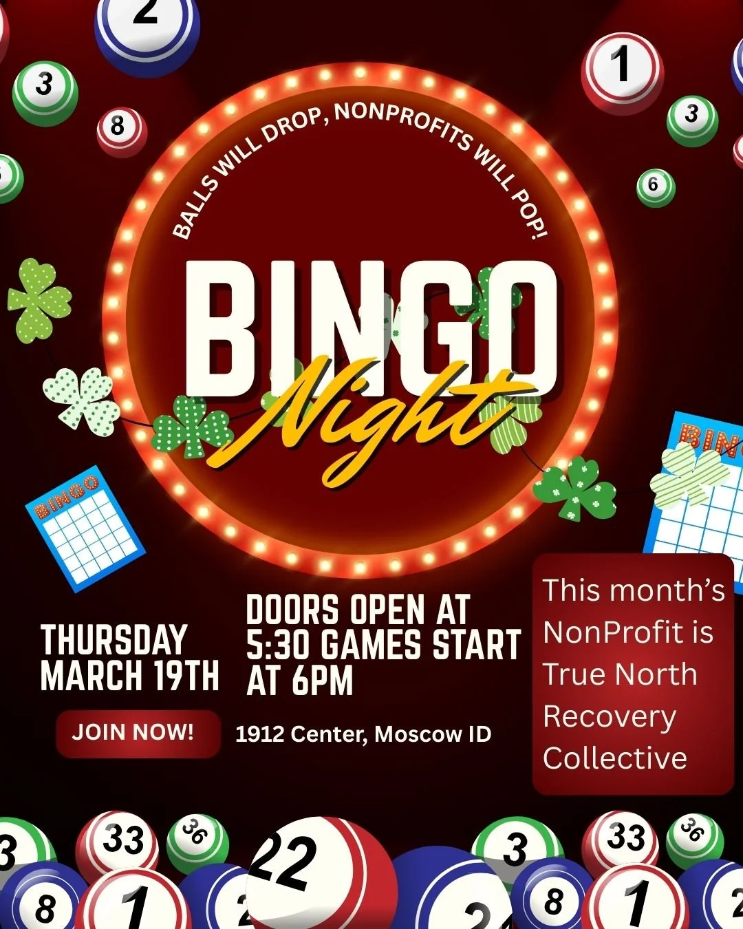 Next week is bingo night! Get your dobbers ready! This month we are supporting the True North Recovery Collective, an amazing resource in rehabilitation and drug addiction. 
If you or any loved ones are struggling and need help, please reach out to l