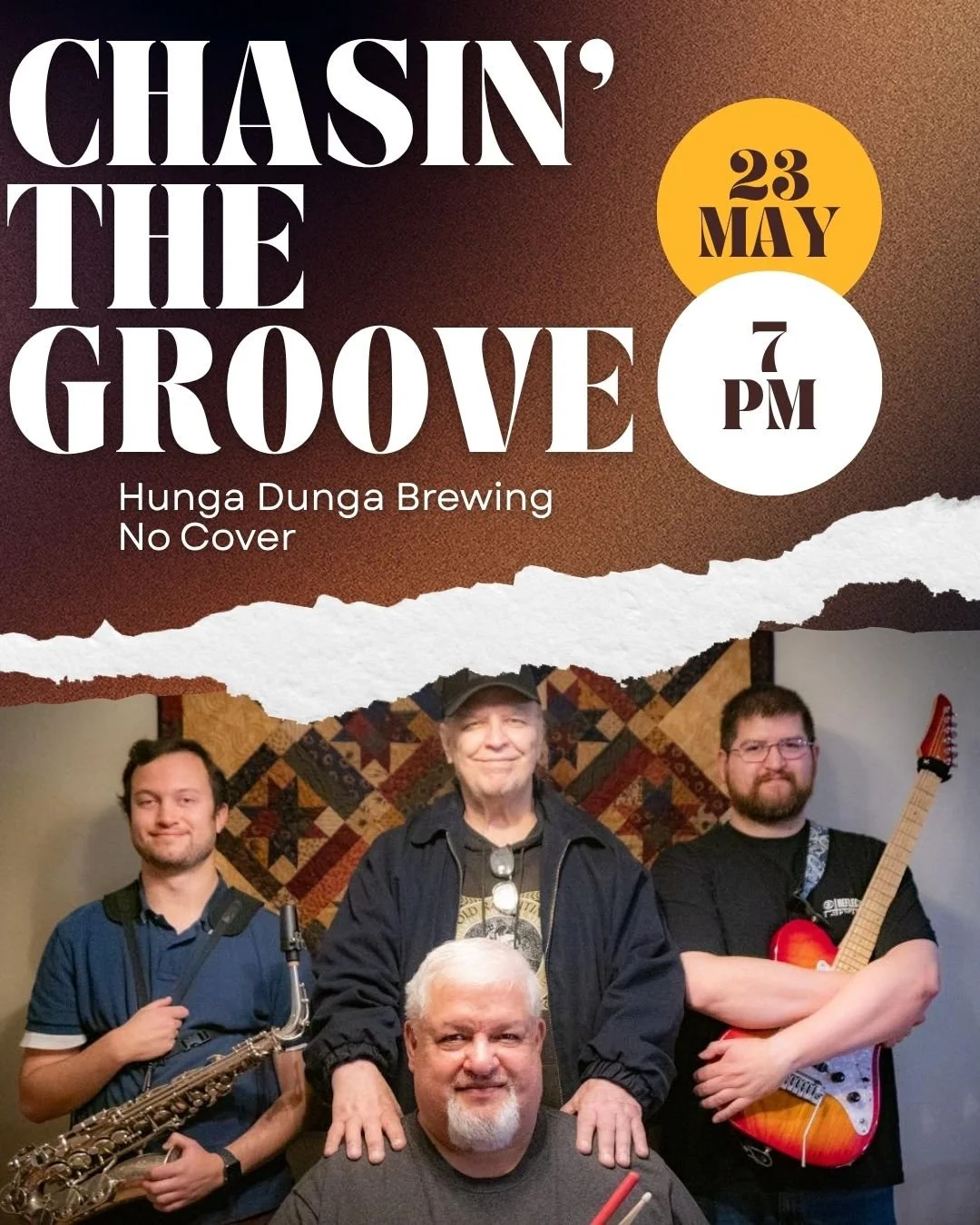 Welcome to summer! 🌞 Here is Hunga's Weekly line up 💃🕺
Tuesday- Ben Barton at 6pm
Wednesday- Trivia at 6pm
Thursday- Bingo at the 1912 center, doors open at 5:30 games start at 6pm
Friday- Joel Stevens Jazz Trio at 7pm
Saturday- Chasin' the Groove