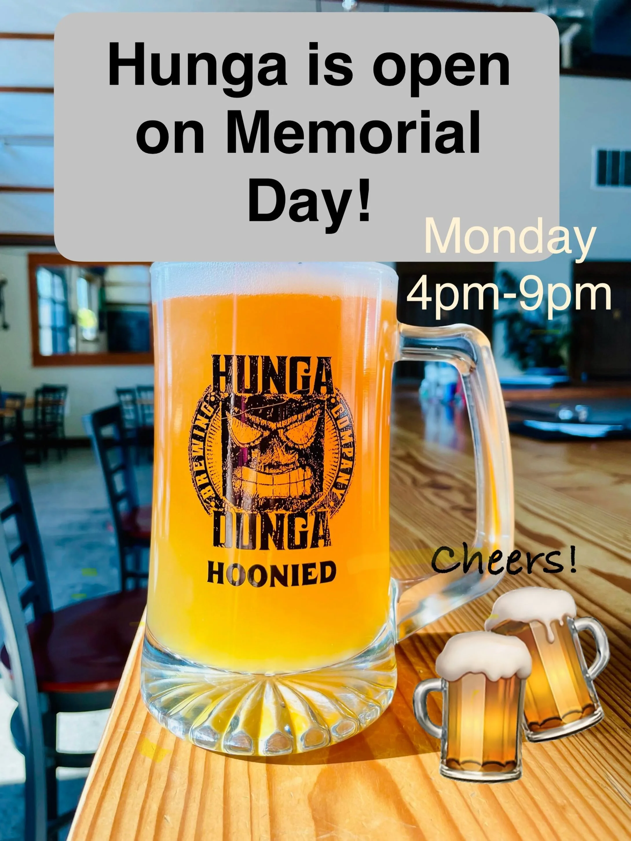 Yes, we are open today! Normal business hours 4pm to 9pm, stop by for a beer! Happy Memorial Day folks! 🍻