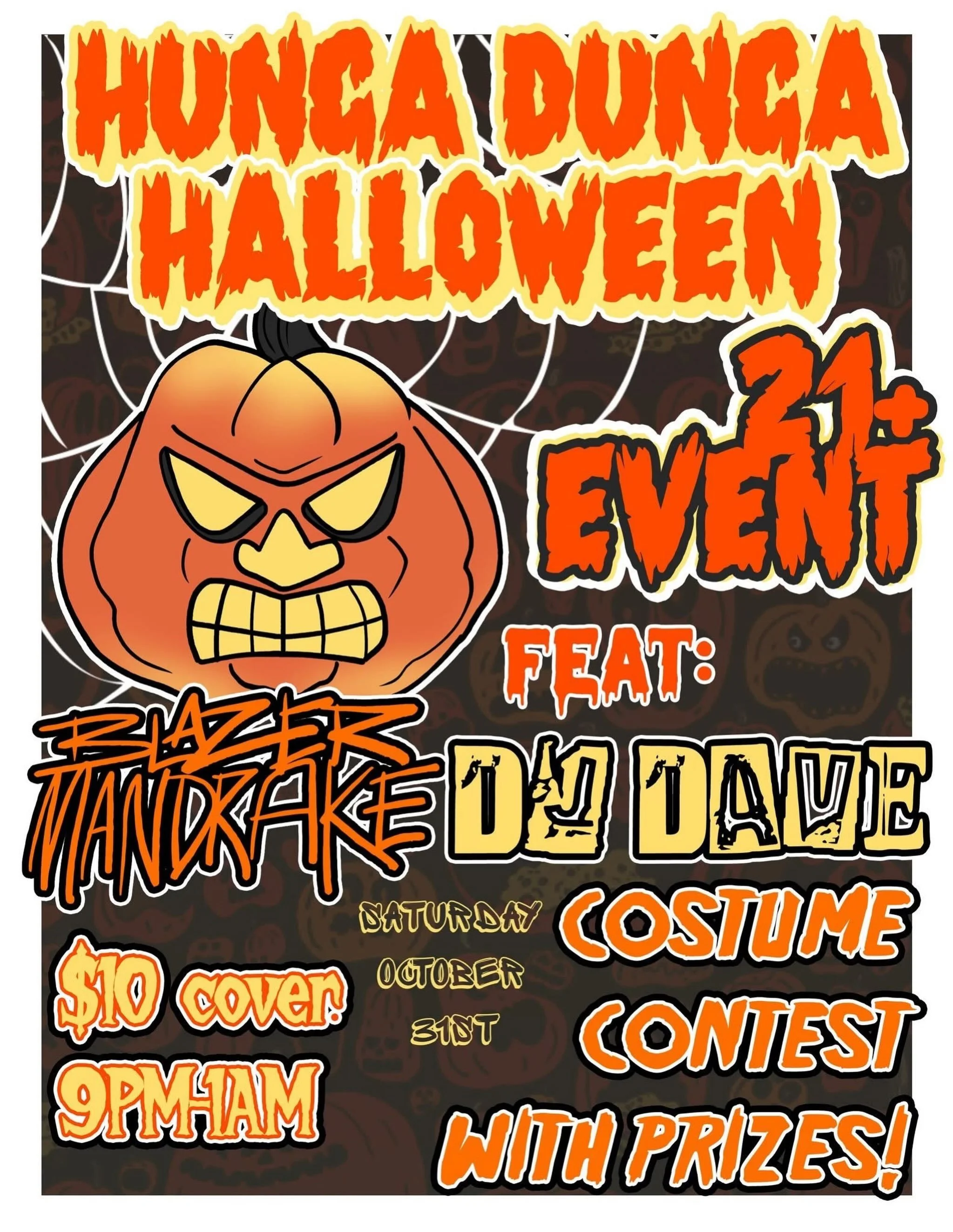 It&rsquo;s spooooky season and Hunga Halloween is back!! 👻Dj Blazer Mandrake and Dj Dave will be spinning tunes in the 21+ only event starting at 9pm at the brewery on Halloween night, Saturday October 31st! Come dressed in your scariest costume and