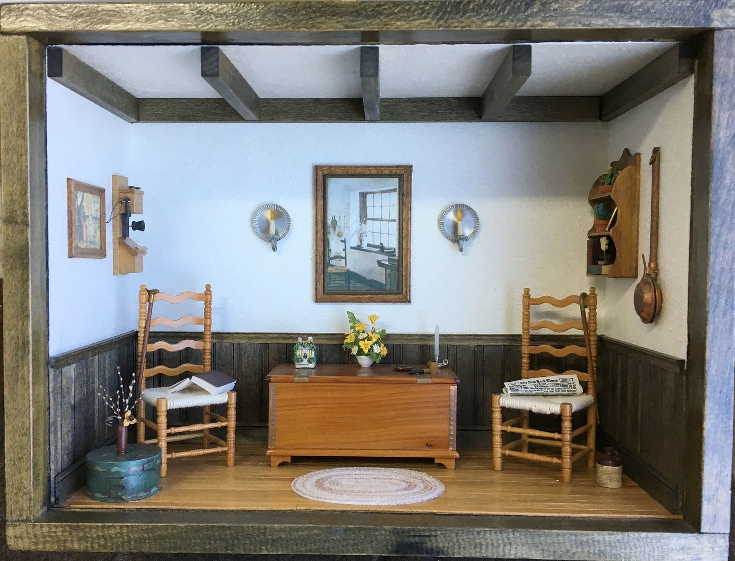 A miniature shadowbox room — Loren's first interior design project