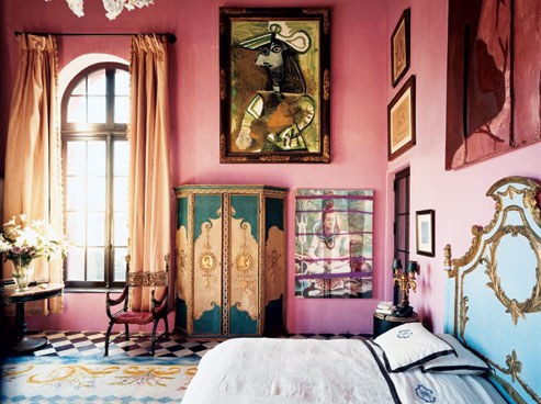 Palazzo Chupi's pink interior by Robert Polodori via Vanity Fair