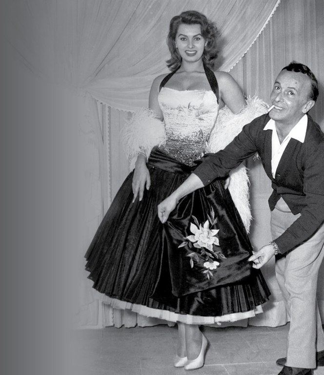 Fitting Sophia Loren for a gown in 1951. 